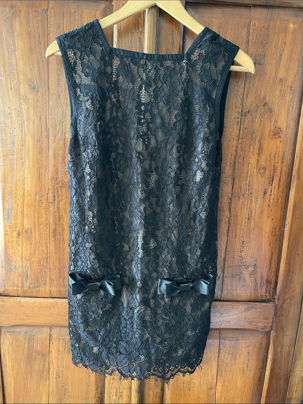 EL SA Black backless black  Lace dress with Satin Bow Accents